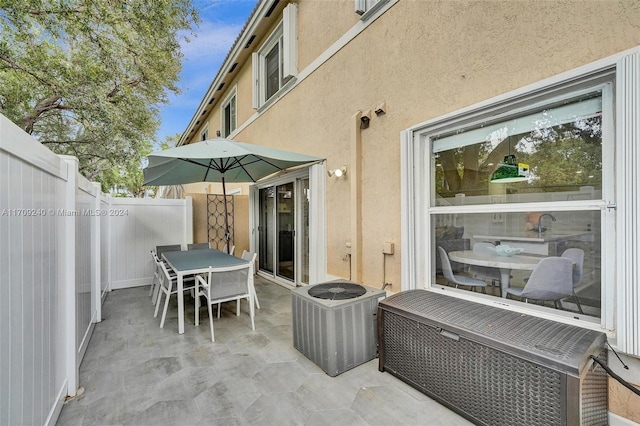 view of patio / terrace featuring central AC