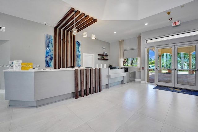 reception area with french doors