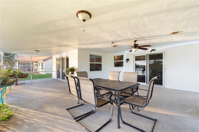 view of patio / terrace with ceiling fan