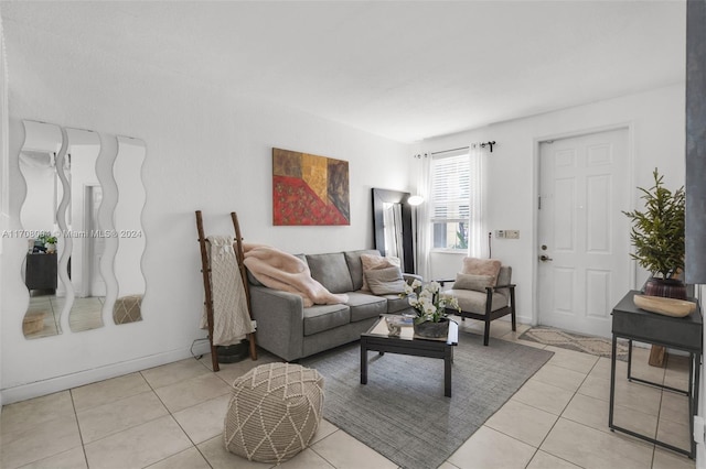 view of tiled living room