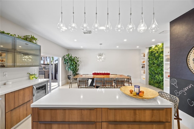 kitchen with pendant lighting