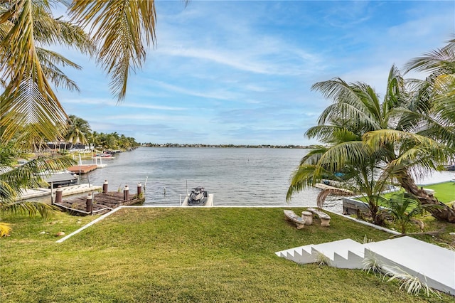 water view with a boat dock