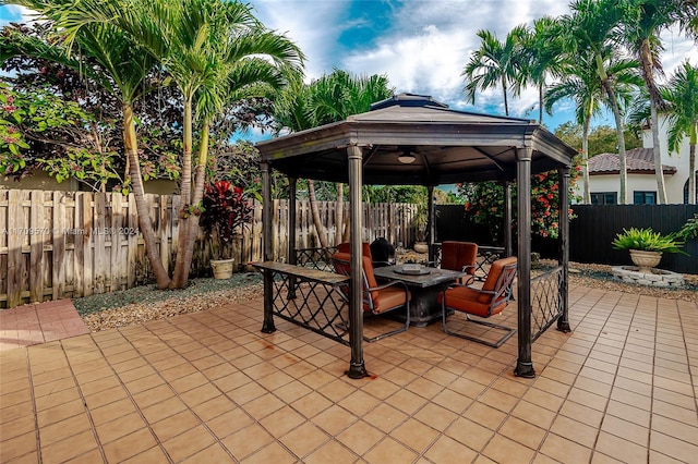 view of patio with a gazebo