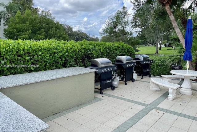 view of patio with grilling area