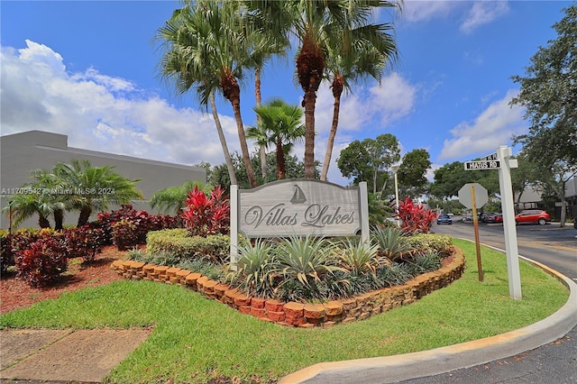 view of community sign