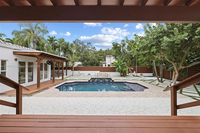 view of pool featuring a patio