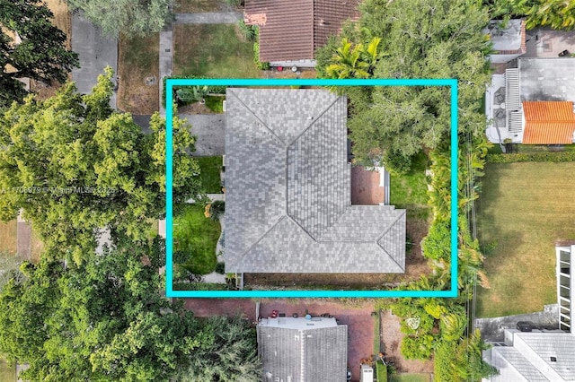 1431 Ancona Ave, Coral Gables, FL 33146 - aerial overview of property's location featuring property parcel outlined