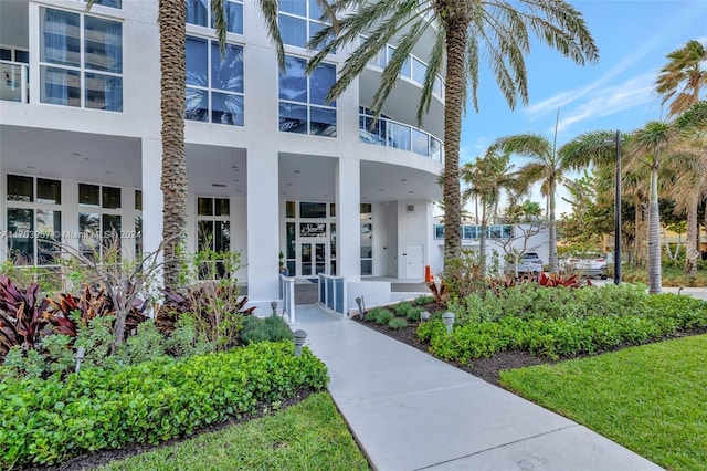 property entrance with french doors