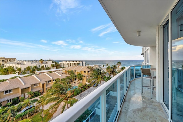 balcony with a water view