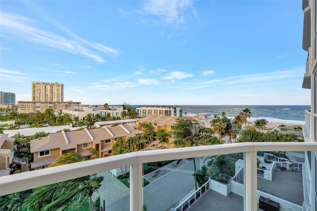 property view of water with a view of the beach