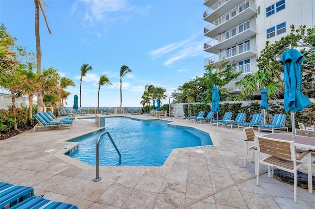 view of pool with a patio area