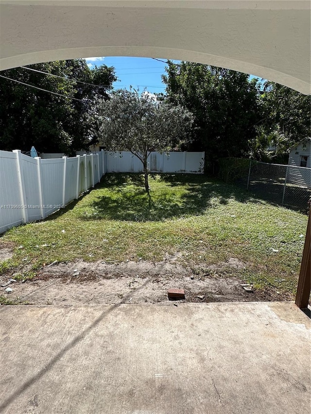 view of yard featuring a patio