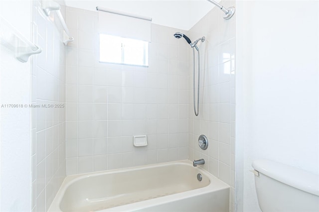 full bathroom with toilet and  shower combination