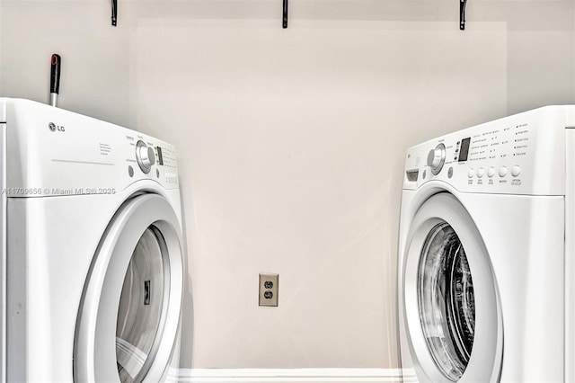 view of clothes washing area