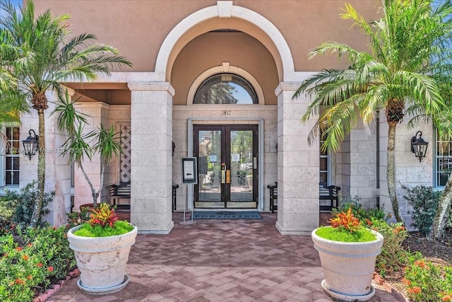 entrance to property with french doors