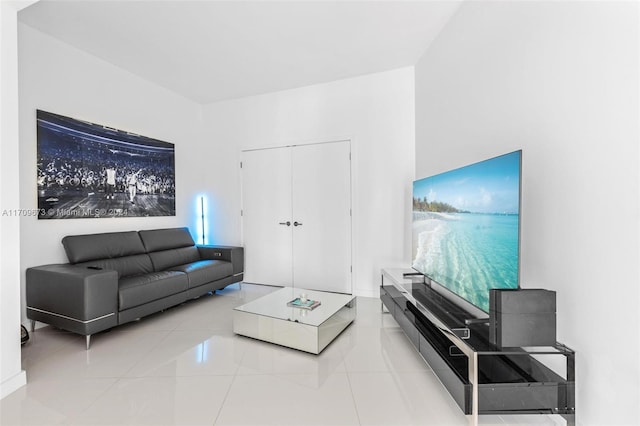 view of tiled living room