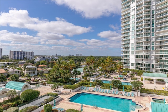 view of pool with a patio area