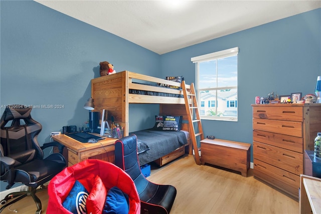 bedroom featuring light hardwood / wood-style flooring