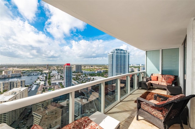 balcony featuring outdoor lounge area