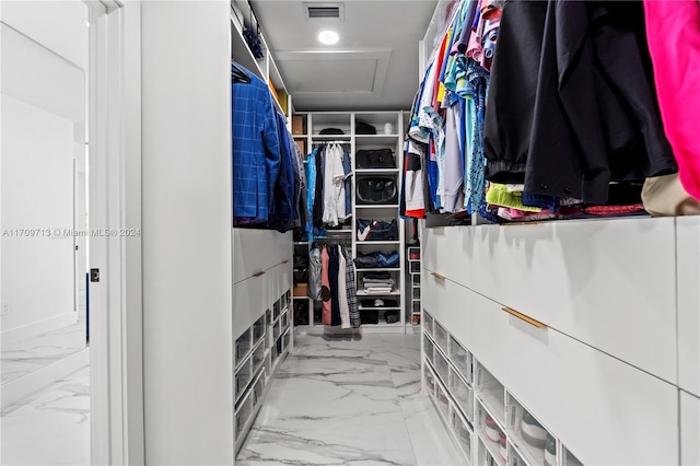 view of walk in closet