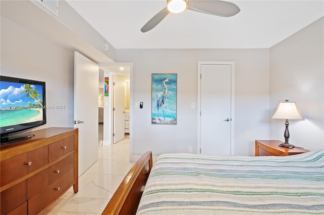 bedroom with ceiling fan