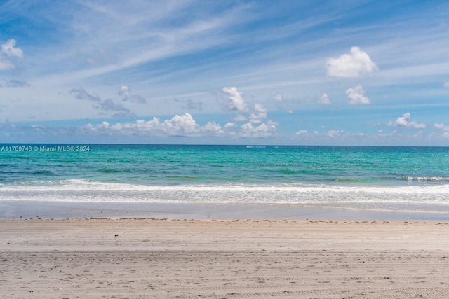 property view of water featuring a view of the beach