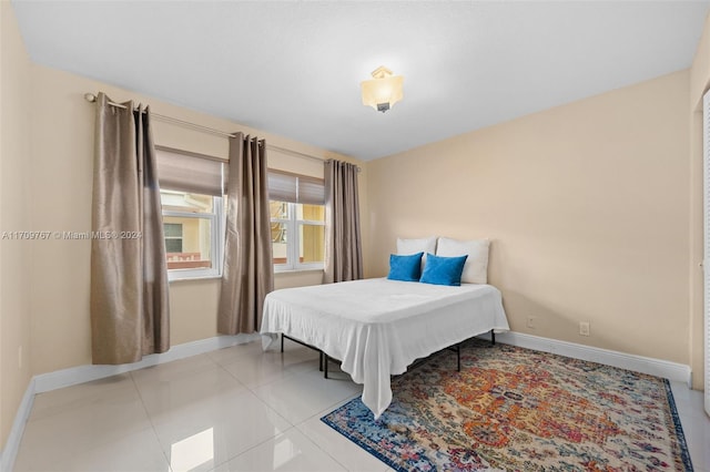 view of tiled bedroom