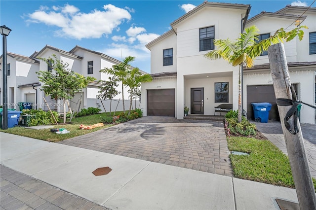 view of front of home with a garage