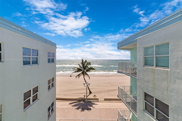 property view of water with a beach view