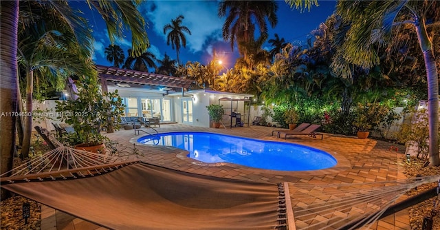 view of pool featuring a patio