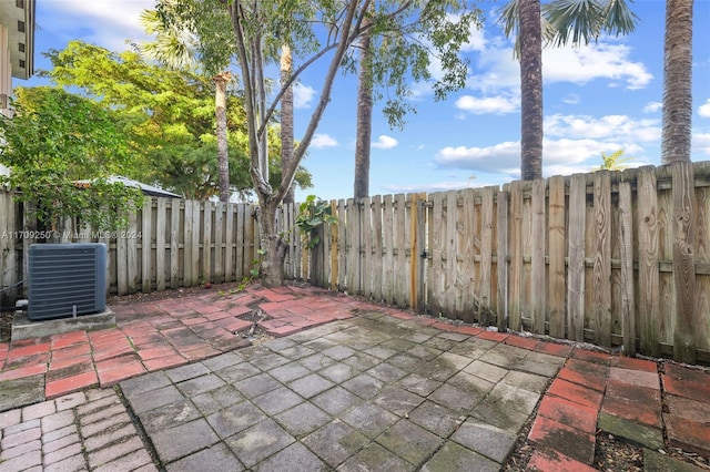 view of patio featuring central AC