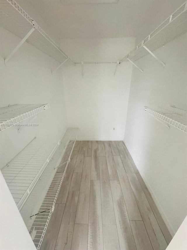 spacious closet with wood-type flooring