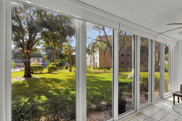 view of unfurnished sunroom