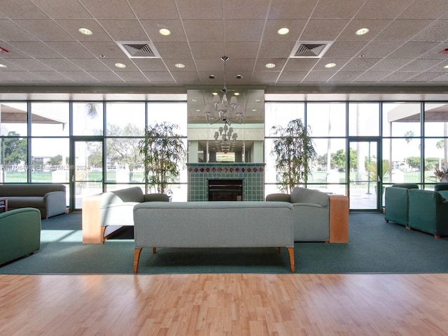 2301 Lucaya Ln Unit M1, Coconut Creek, FL 33066 - lobby with a paneled ceiling and recessed lighting