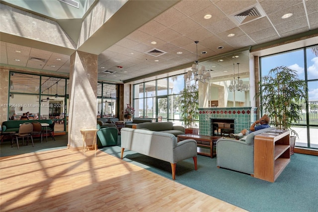 2301 Lucaya Ln Unit M1, Coconut Creek, FL 33066 - common area featuring a paneled ceiling