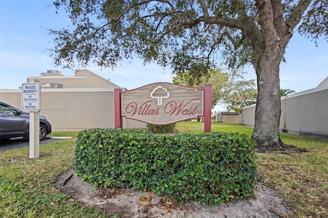 view of community sign