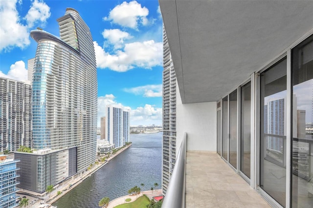 balcony with a water view