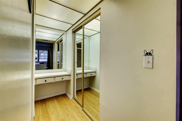 bathroom featuring wood-type flooring