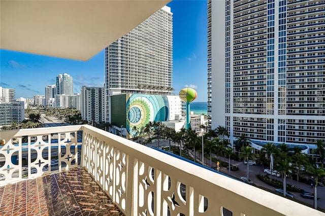 balcony with a water view