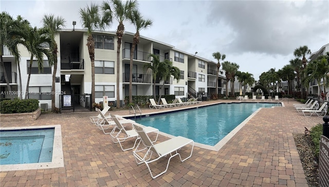 view of pool featuring a patio area