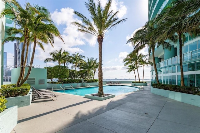 view of pool with a patio