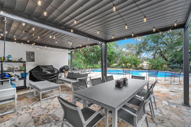 view of patio / terrace featuring grilling area and an outdoor living space