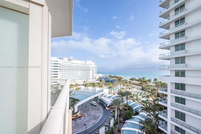 balcony with a water view