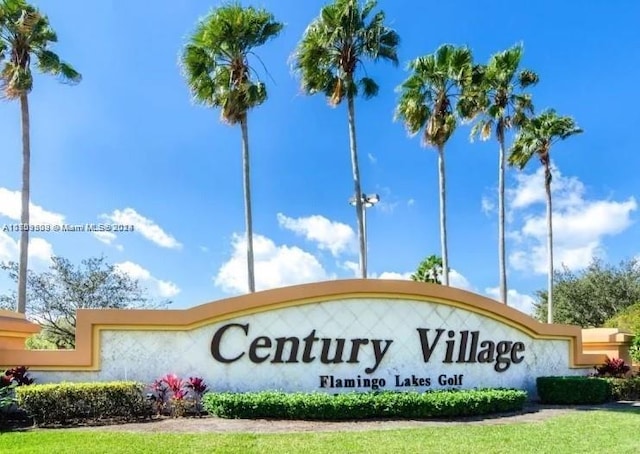 view of community sign