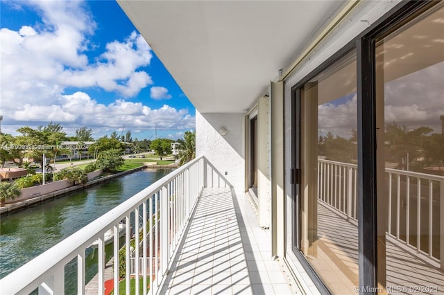 balcony with a water view