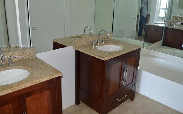 bathroom featuring vanity and tile patterned floors