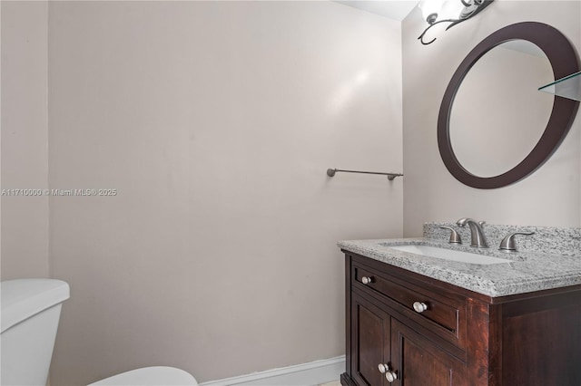 bathroom with toilet and vanity