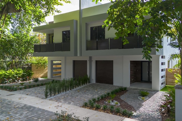 contemporary house with a balcony