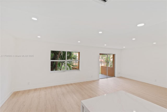 empty room featuring light hardwood / wood-style flooring