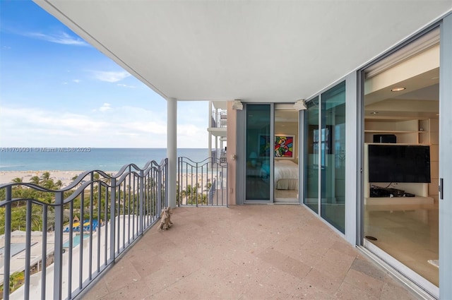 balcony with a beach view